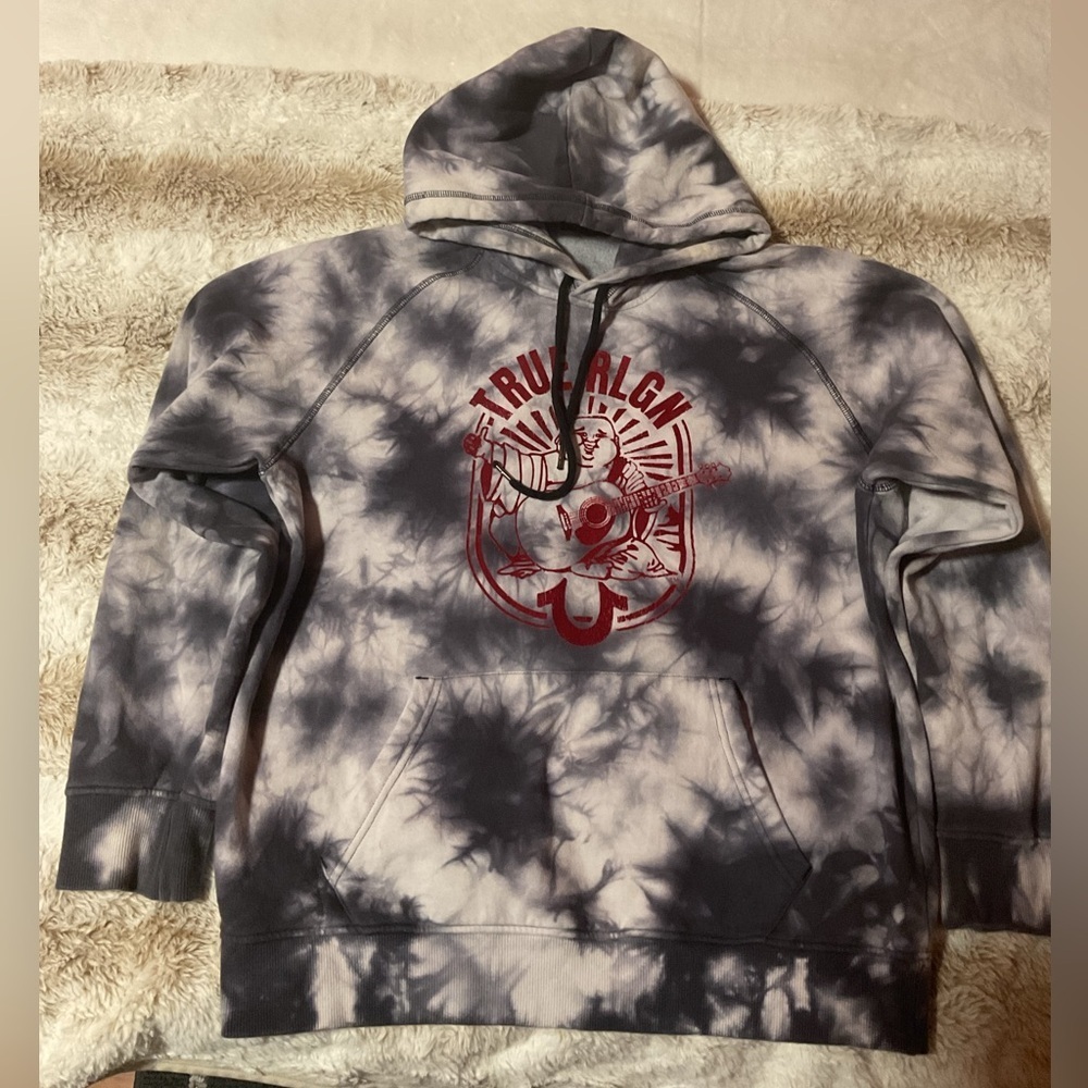 True Religion Gray Tie-Dye Men's Sweater